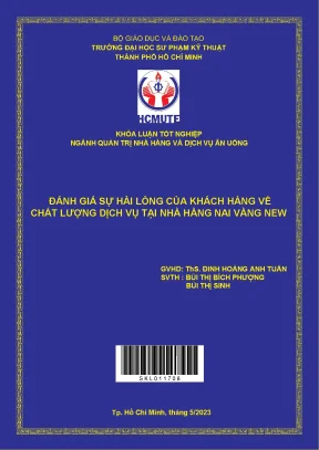 Đánh giá sự hài lòng của khách hàng về chất lượng dịch vụ tại nhà hàng nai vàng new