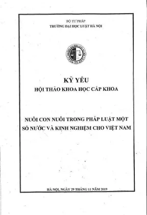 Kỷ yếu hội thảo khoa học cấp khoa nuôi con nuôi trong pháp luật một số nước và kinh nghiệm cho việt nam