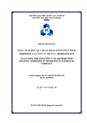 Luận văn thạc sĩ quản trị kinh doanh phân tích hiệu quả hoạt động kênh phân phối mobifone tại công ty dịch vụ mobifone kv8