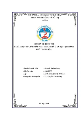Chuyên đề thực tập một số giải pháp phát triển nhà ở xã hội tại thành phố thanh hóa