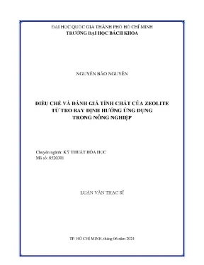 Luận văn thạc sĩ kỹ thuật hóa học điều chế và đánh giá tính chất của zeolite từ tro bay định hướng ứng dụng trong nông nghiệp