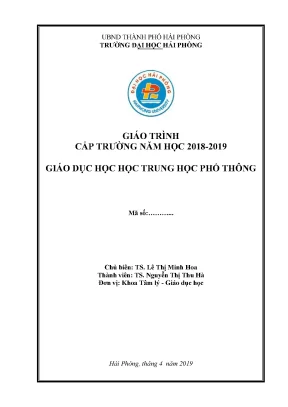 Giáo trình giáo dục học trung học phổ thông
