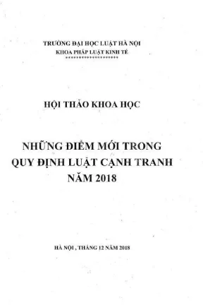Kỷ yếu hội thảo khoa học cấp khoa những điểm mới trong quy định luật cạnh tranh năm 2018