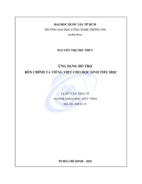 Luận văn thạc sĩ khoa học máy tính ứng dụng hỗ trợ rèn chính tả tiếng việt cho học sinh tiểu học