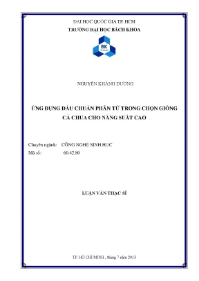 Luận văn thạc sĩ công nghệ sinh học ứng dụng dấu chuẩn phân tử trong chọn giống cà chua cho năng suất cao