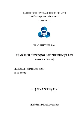 Luận văn thạc sĩ chính sách công phân tích biến động lớp phủ bề mặt đất tỉnh an giang
