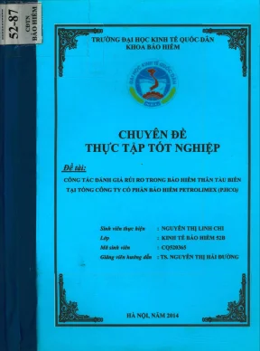Chuyên đề thực tập tốt nghiệp công tác đánh giá rủi ro trong bảo hiểm thân tàu biển tại tổng công ty cổ phần bảo hiểm petrolimex pjico