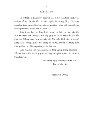 Luận văn thạc sĩ quản lý kinh tế hoàn thiện công tác quản lí hoạt động thu phí cơ sở hạ tầng cảng biển tại thành phố hải phòng