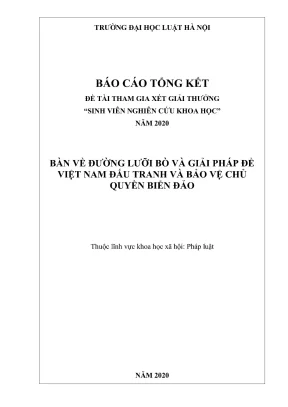 Đề tài sinh viên nghiên cứu khoa học bàn về đường lưỡi bò và giải pháp để việt nam đấu tranh và bảo vệ toàn vẹn chủ quyền biển đảo