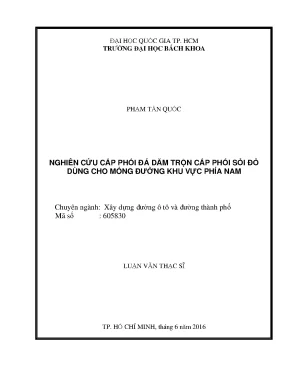 Luận văn thạc sĩ kỹ thuật xây dựng nghiên cứu cấp phối đá dăm trộn cấp phối sỏi đỏ dùng cho móng đường khu vực phía nam