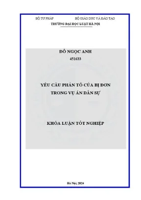 Khóa luận tốt nghiệp yêu cầu phản tố của bị đơn trong vụ án dân sự