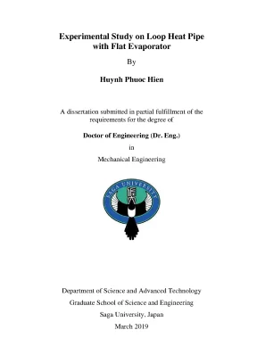 Luận án tiến sĩ kỹ thuật hóa học experimental study on loop heat pipe with flat evaporator
