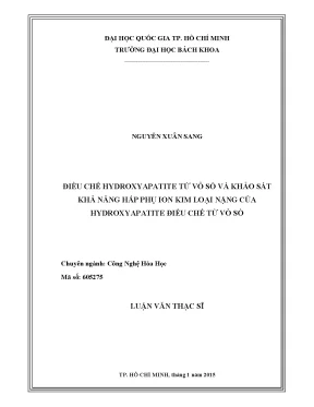 Luận văn thạc sĩ công nghệ hóa học điều chế hydroxyapatite từ vỏ sò và khảo sát khả năng hấp phụ ion kim loại nặng của hydroxyapatite điều chế từ vỏ sò