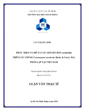 Luận văn thạc sĩ công nghệ sinh học phát hiện và mô tả các gen mã hóa cassiicolin trên các chủng corynes pora cassiicola berkcurt wei phân lập tại việt nam