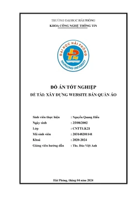 Khóa luận tốt nghiệp công nghệ thông tin xây dựng website bán quần áo