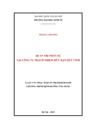 Luận văn thạc sĩ quản trị kinh doanh quản trị nhân sự tại công ty trách nhiệm hữu hạn quý vinh