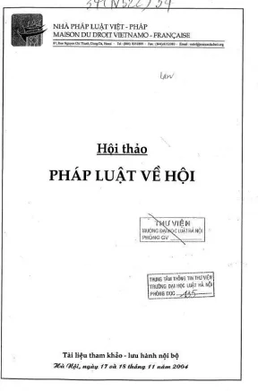 Kỷ yếu hội thảo khoa học pháp luật về hội