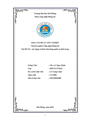 Đồ án tốt nghiệp công nghệ thông tin xây dựng website bán hàng quần áo thời trang