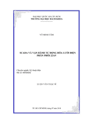 Luận văn thạc sĩ kỹ thuật điện scada và vận hành tự động hóa lưới điện phân phối 22 kv