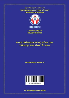 Luận văn thạc sĩ quản lý kinh tế phát triển kinh tế hộ nông dân trên địa bàn tỉnh tây ninh