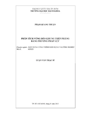 Luận văn thạc sĩ kỹ thuật xây dựng phân tích vùng dẻo khung thép phẳng bằng phương pháp lực
