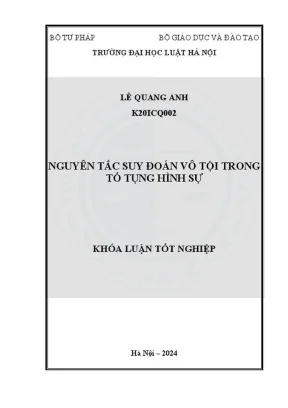 Khóa luận tốt nghiệp nguyên tắc suy đoán vô tội trong tố tụng hình sự