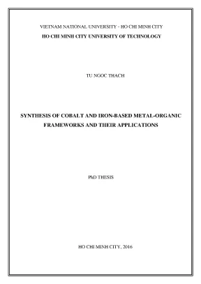 Luận án tiến sĩ kỹ thuật hóa học synthesis of cobalt and ironbased metalorganic frameworks and their applications