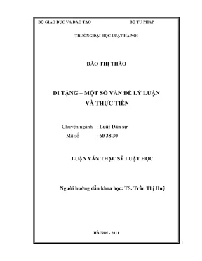 Luận văn thạc sĩ luật học di tặng một số vấn đề lý luận và thực tiễn