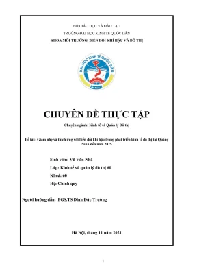 Chuyên đề thực tập giảm nhẹ và thích ứng với biến đổi khí hậu trong phát triển kinh tế đô thị tại quảng ninh đến năm 2025