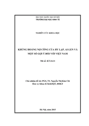 Đề tài nghiên cứu khoa học khủng hoảng nợ công của hy lạp ai len và một số gợi ý đối với việt nam