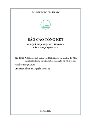Đề tài nghiên cứu khoa học cấp trường nghiên cứu ảnh hưởng của phật giáo đến tín ngưỡng thờ mẫu qua các điện thờ tư gia trên địa bàn thành phố hà nội hiện nay