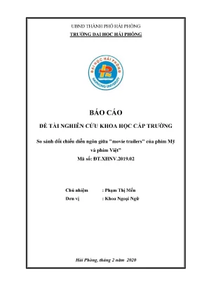 Đề tài nghiên cứu khoa học cấp trường so sánh đối chiếu diễn ngôn giữa movie trailers của phim mỹ và phim việt