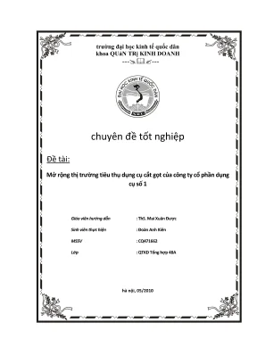 Chuyên đề tốt nghiệp mở rộng thị trường tiêu thụ dụng cụ cắt gọt của công ty cổ phần dụng cụ số 1