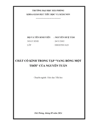 Khóa luận tốt nghiệp giáo dục tiểu học chất cổ kính trong tập vang bóng một thời của nguyễn tuân