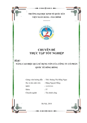 Chuyên đề thực tập tốt nghiệp nâng cao hiệu quả sử dụng vốn của công ty cổ phần quốc tế sông hồng