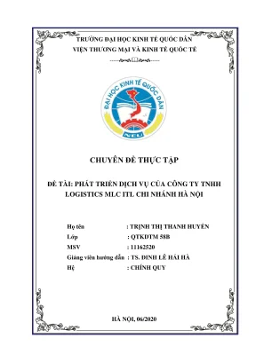 Chuyên đề thực tập phát triển dịch vụ của công ty tnhh logistics mlc itl chi nhánh hà nội