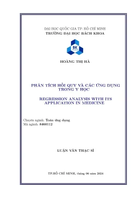 Luận văn thạc sĩ toán ứng dụng phân tích hồi quy và các ứng dụng trong y học