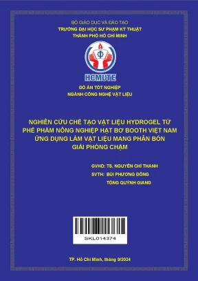 Nghiên cứu chế tạo vật liệu hydrogel từ phế phẩm nông nghiệp hạt bơ booth việt nam ứng dụng làm vật liệu mang phân bón giải phóng chậm