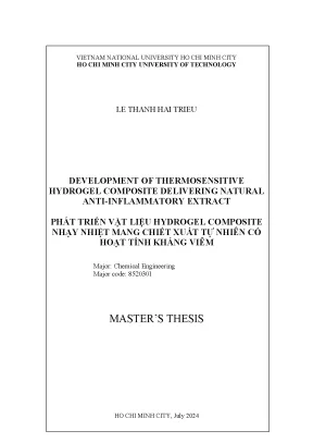 Luận văn thạc sĩ kỹ thuật hóa học development of thermosensitive hydrogel composite delivering natural antiinflammatory extract