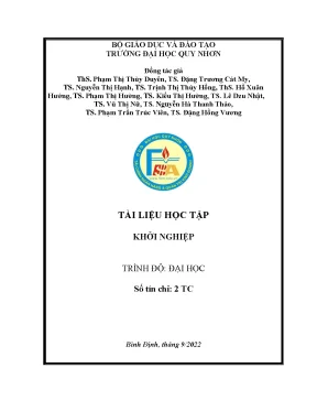 Tài liệu học tập khởi nghiệp