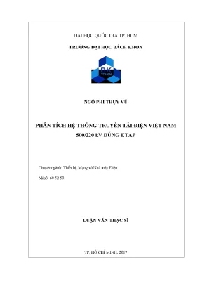 Luận văn thạc sĩ thiết bị mạng và nhà máy điện phân tích hệ thống truyền tải điện việt nam 500