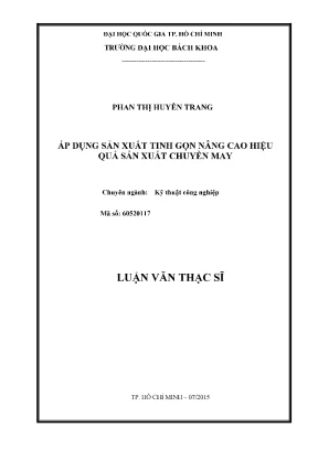 Luận văn thạc sĩ kỹ thuật công nghiệp áp dụng sản xuất tinh gọn nâng cao hiệu quả sản xuất chuyền may