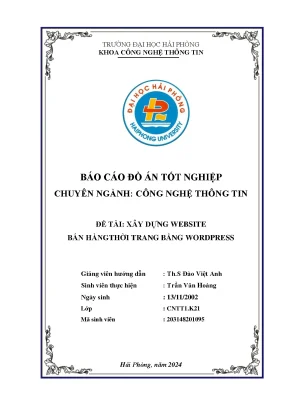 Khóa luận tốt nghiệp công nghệ thông tin xây dựng website bán hàng thời trang bằng wordpress