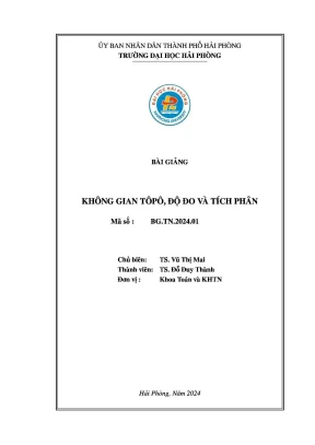 Bài giảng không gian tôpô độ đo và tích phân