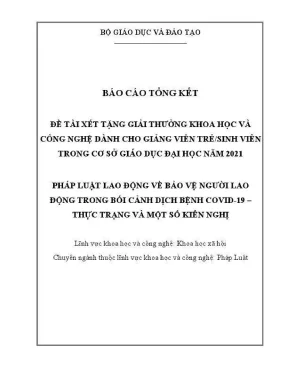 Báo cáo tổng kết đề tài pháp luật lao động về bảo vệ người lao động trong bối cảnh dịch bệnh covid19 thực trạng và một số kiến nghị