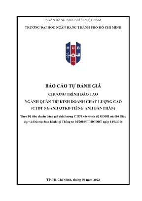 Báo cáo tự đánh giá chương trình đào tạo ngành quản trị kinh doanh chất lượng cao ctđt ngành qtkd tiếng anh bán phần trường đại học ngân hàng thành phố hồ chí minh
