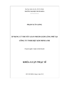 Luận văn thạc sĩ quản trị kinh doanh áp dụng lý thuyết lean nhằm giảm lãng phí tại công ty tnhh dệt kim minh anh