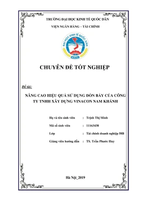 Chuyên đề tốt nghiệp nâng cao hiệu quả sử dụng đòn bẩy của công ty tnhh xây dựng vinacon nam khánh