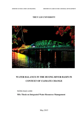 Thesis of master degree water balance in the huong river basin in context of climate change