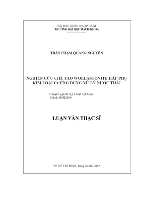 Luận văn thạc sĩ kỹ thuật vật liệu nghiên cứu chế tạo wollastonite hấp phụ kim loại cr ứng dụng xử lý nước thải